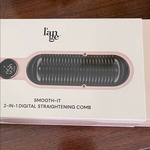 Lange Smooth-It 2-in-1 Digital Straightening Comb - Black and Pink